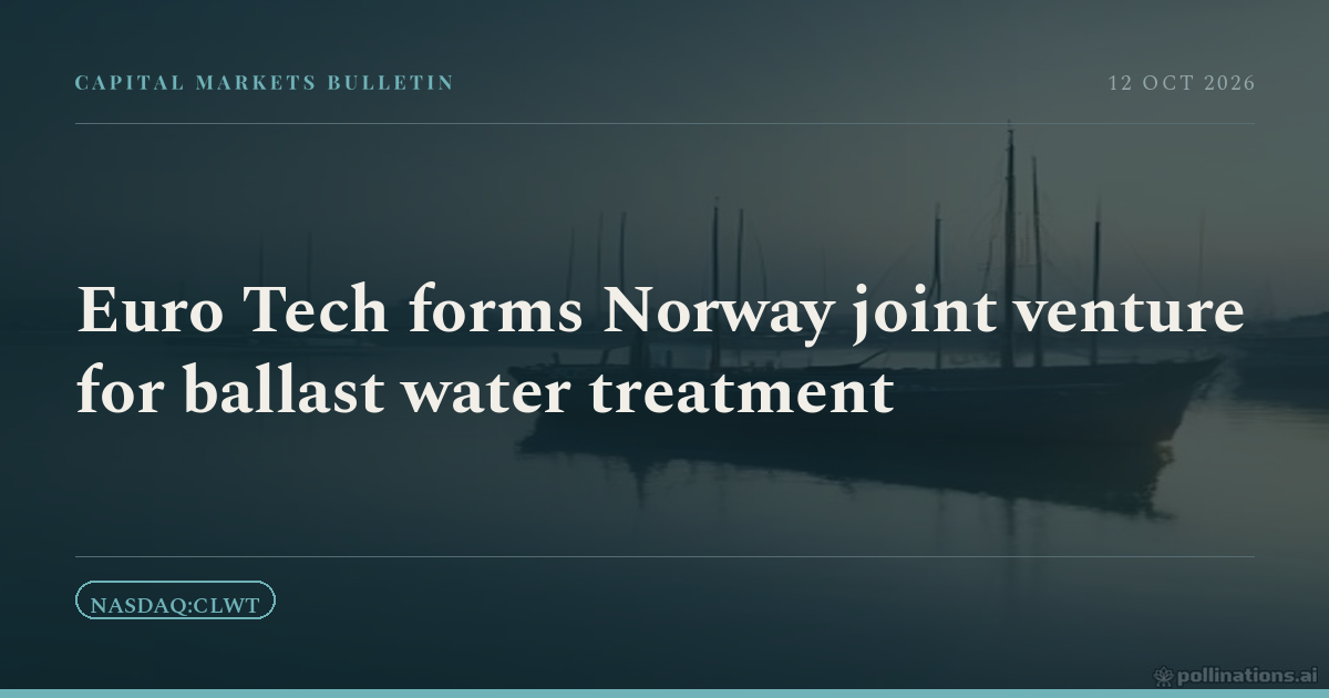 Euro Tech forms Norway joint venture for ballast water treatment