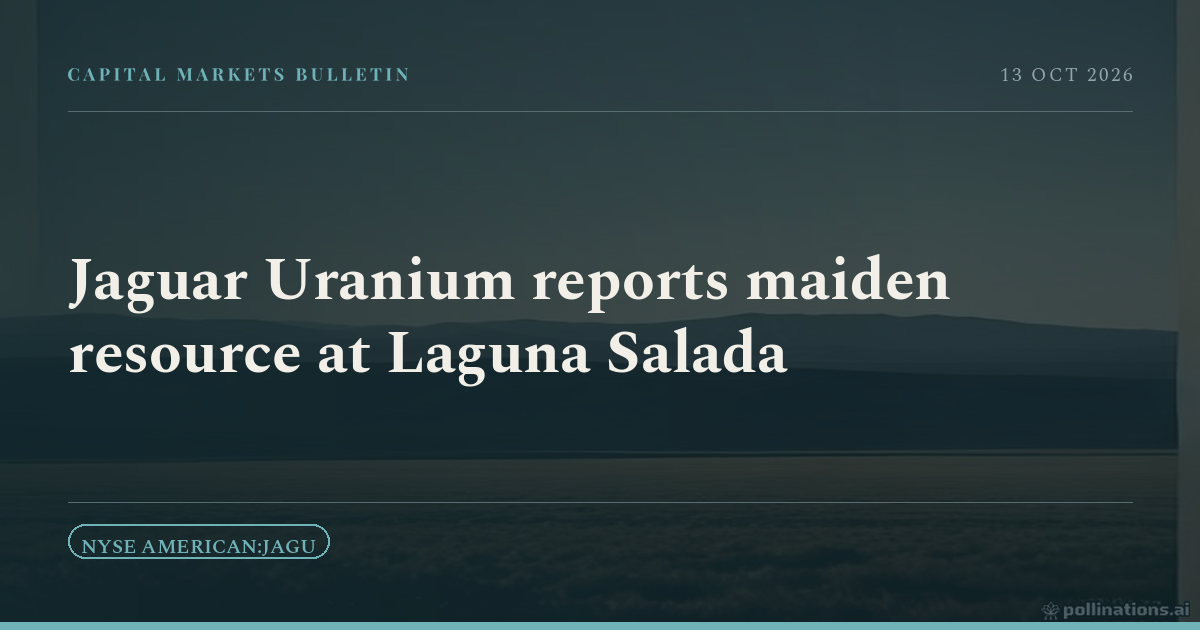 Jaguar Uranium reports maiden resource at Laguna Salada
