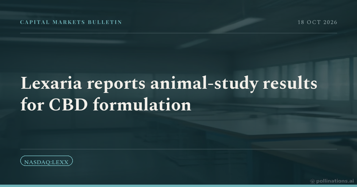 Lexaria reports animal-study results for CBD formulation