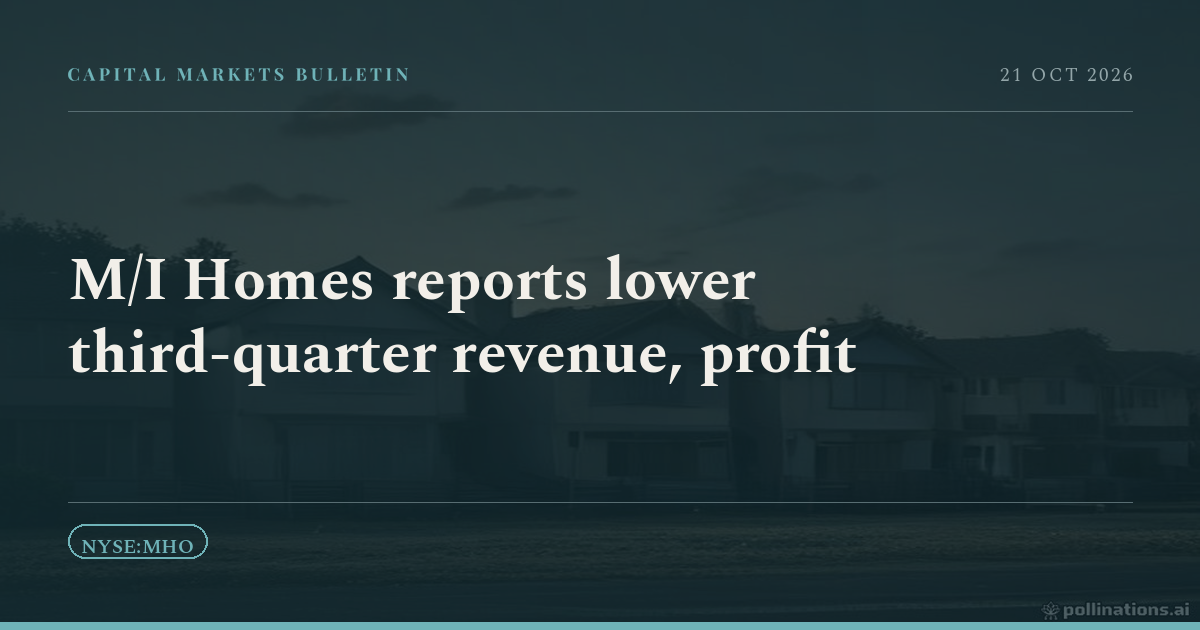 M/I Homes reports lower third-quarter revenue, profit