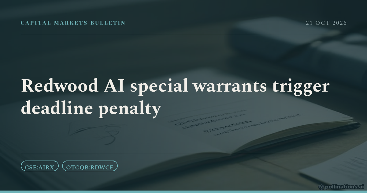 Redwood AI special warrants trigger deadline penalty