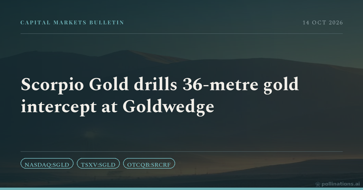 Scorpio Gold drills 36-metre gold intercept at Goldwedge